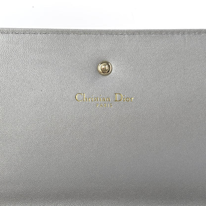Christian Dior Metallic Grained Calfskin Diorama Croisiere Chain Wallet Silver 7 of 9