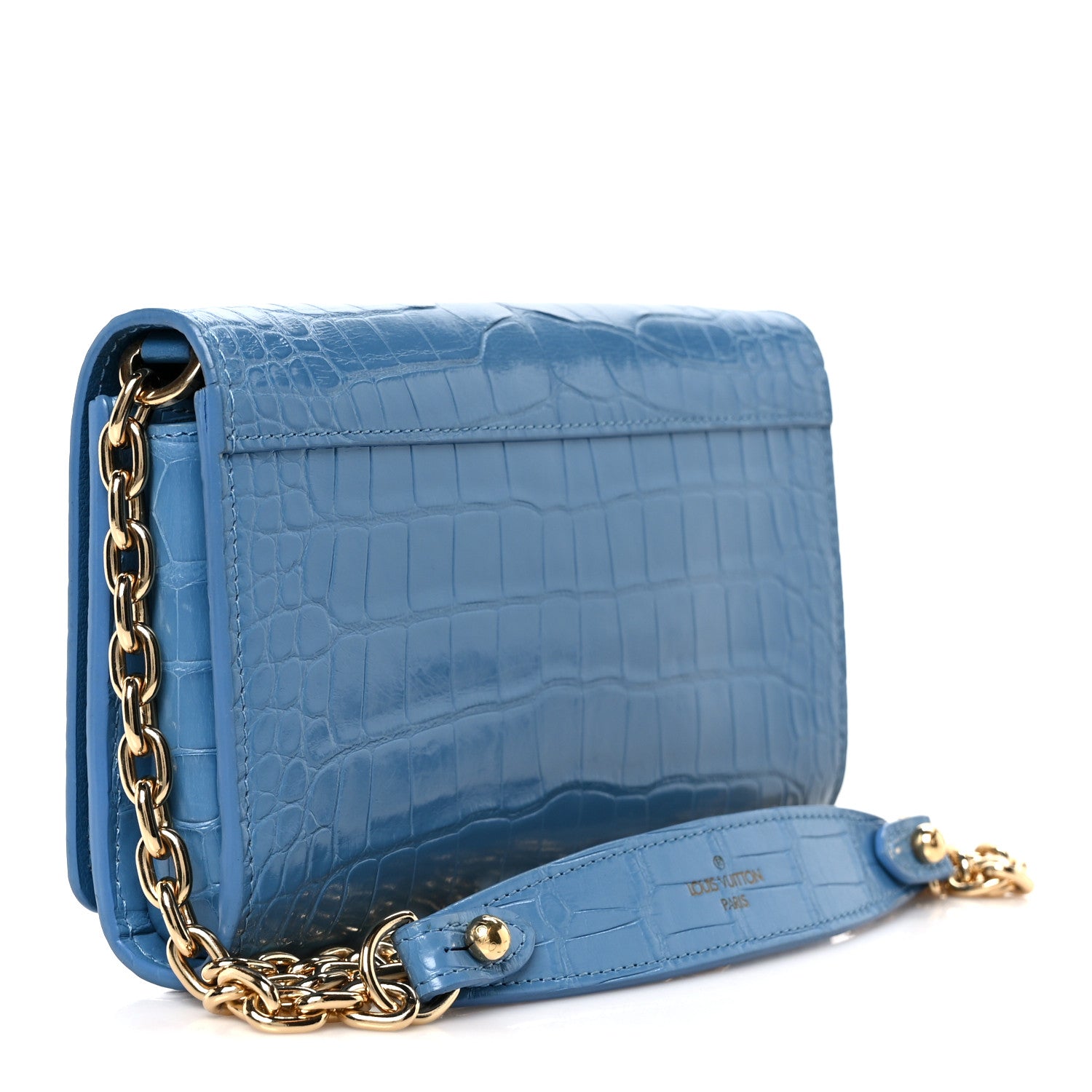 Louis Vuitton Crocodile Twist Chain Wallet Bleuet 1828522