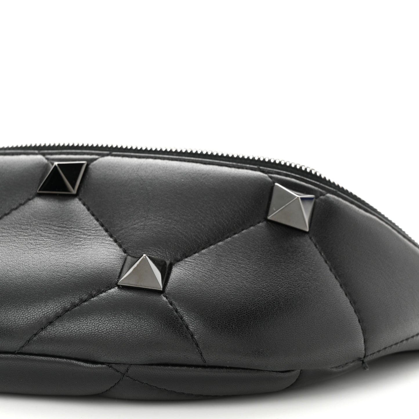Nappa Monochrome Roman Stud Belt Bag Black