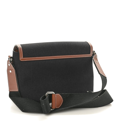 Burberry Canvas Horseferry Print Note Crossbody Bag Black Tan 2 of 10