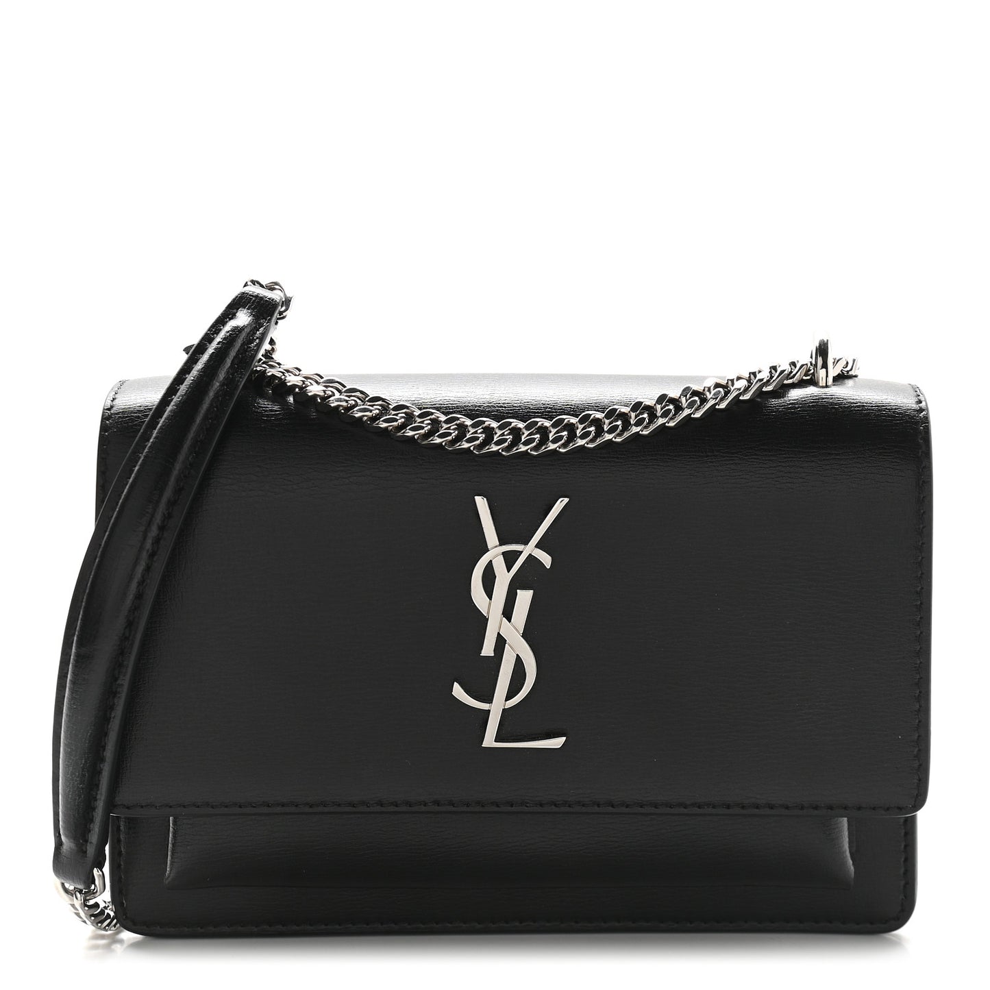 Calfskin Monogram Sunset Chain Wallet Black
