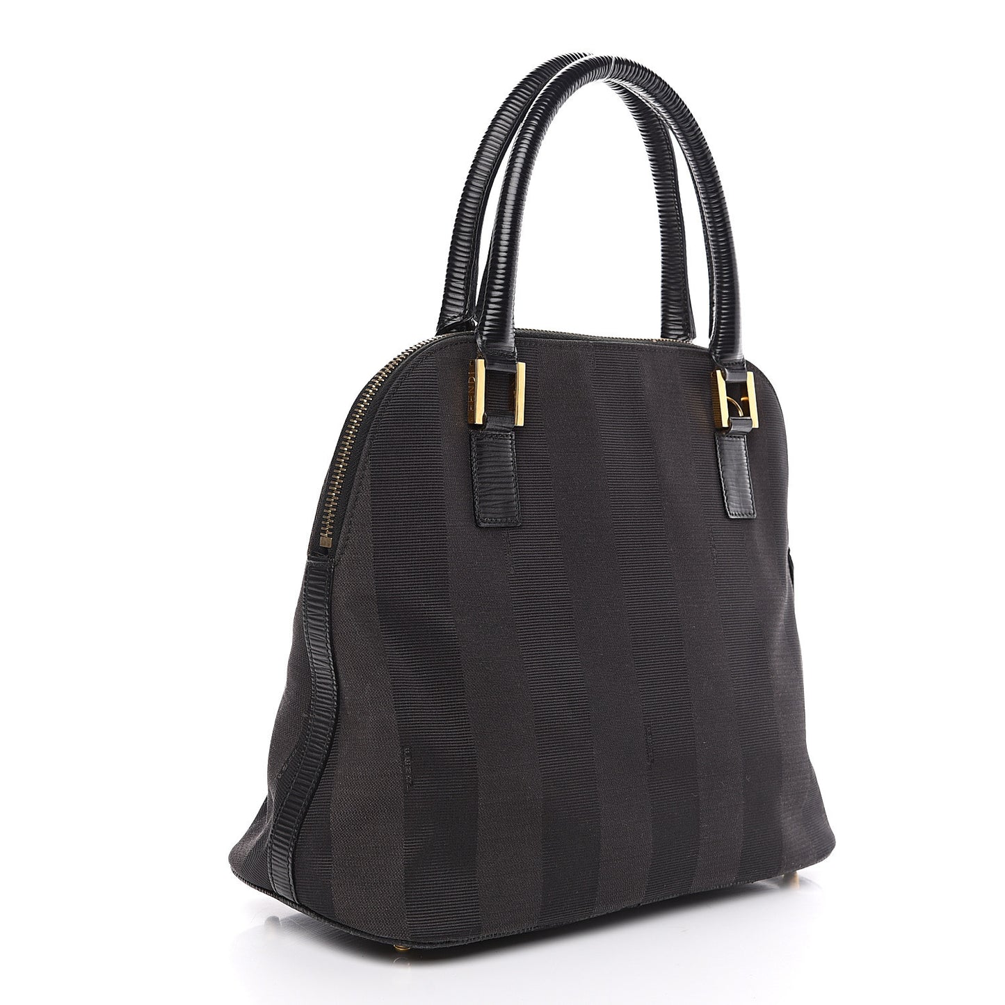 Pequin Textured Calfskin Tote Black