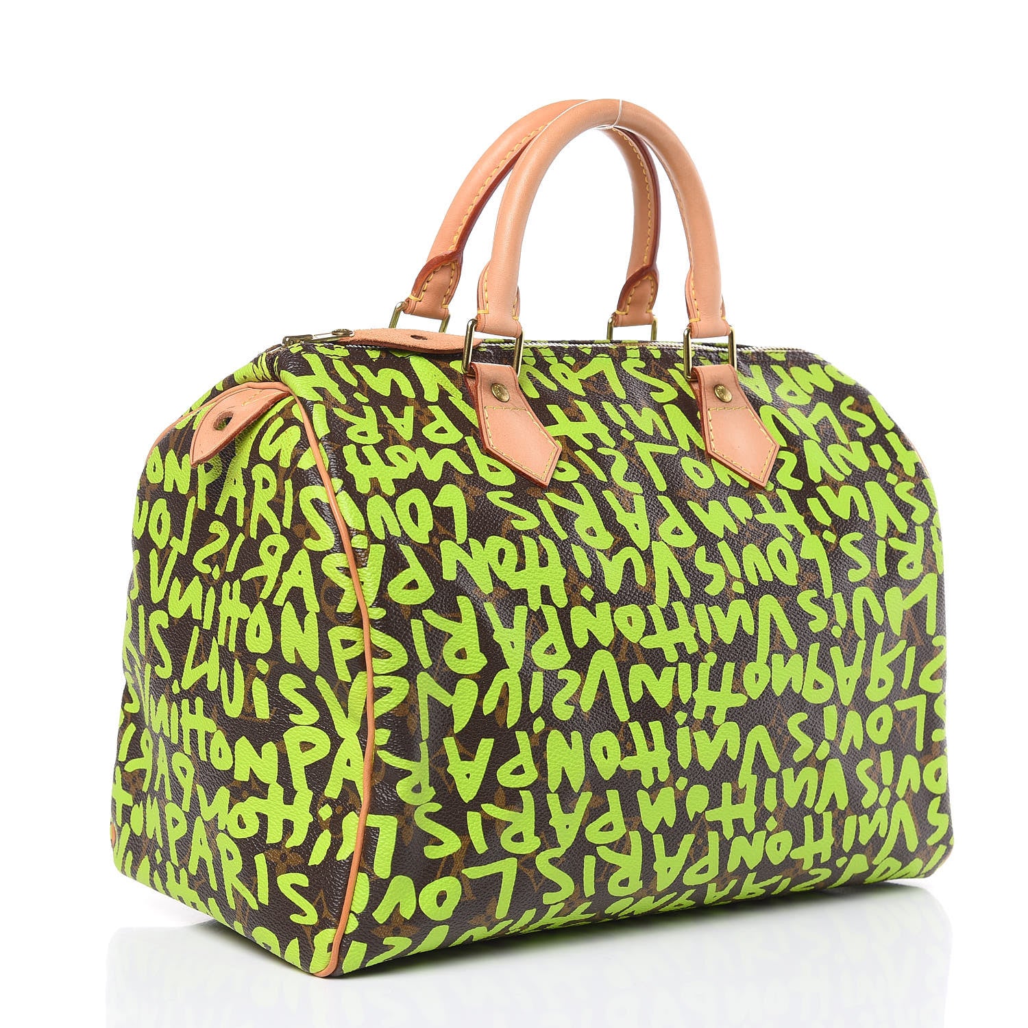 Louis Vuitton Monogram Graffiti Speedy 30 Green 3 of 14