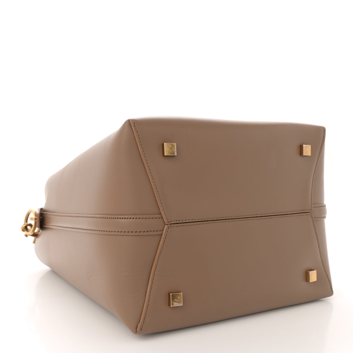 Shiny Calfskin Le 37 Bucket Bag Dark Cork