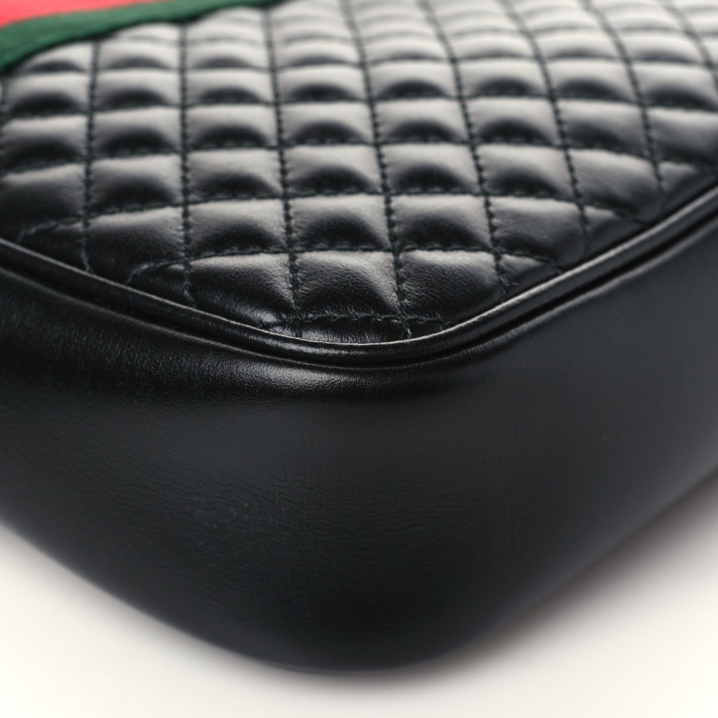 Calfskin Web Trapuntata Small GG Shoulder Bag Black