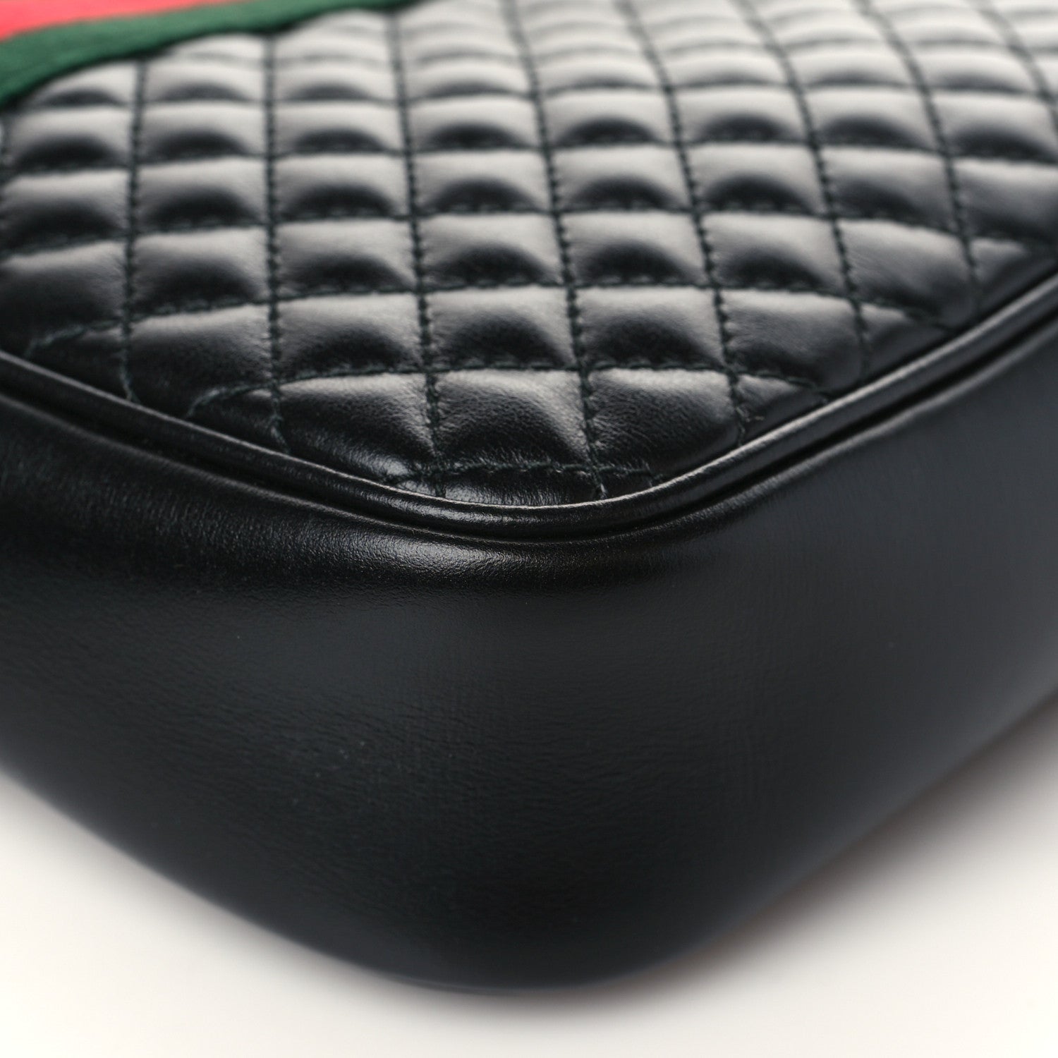 Gucci Calfskin Web Trapuntata Small GG Shoulder Bag Black 9 of 9