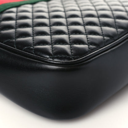 Gucci Calfskin Web Trapuntata Small GG Shoulder Bag Black 9 of 9