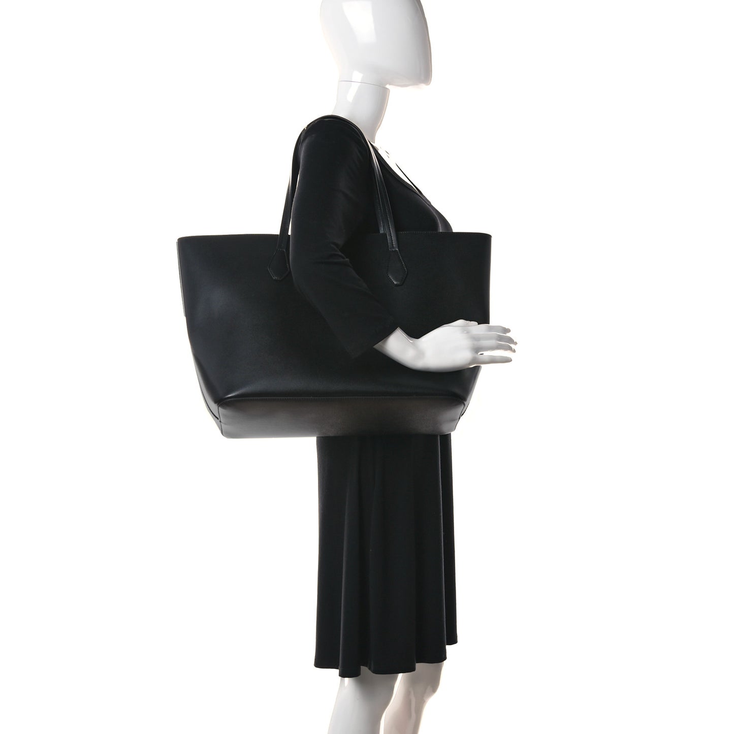 Smooth Calfskin Wing Shopping Bag Black