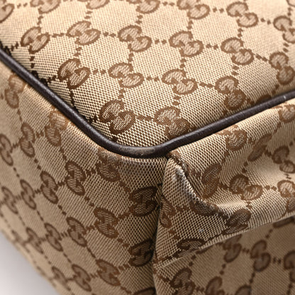Gucci Monogram Natural Pigskin Large Diaper Bag Beige Ebony Cocoa Dark Chocolate 12 of 13