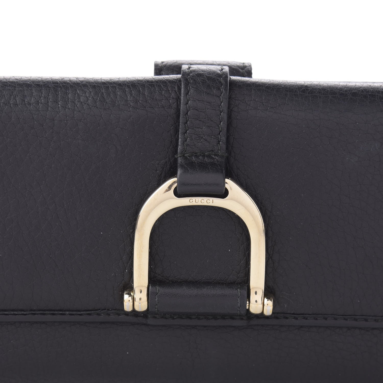 Gucci Calfskin Stirrup Continental Wallet Black 9 of 10