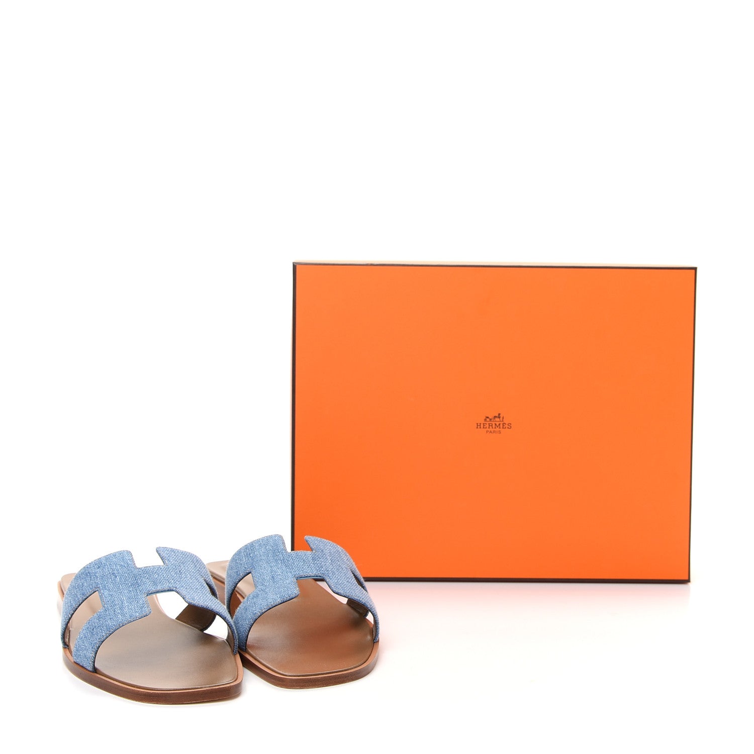 Hermes Denim Canvas Oran Sandals 40.5 Bleu Clair 11 of 11