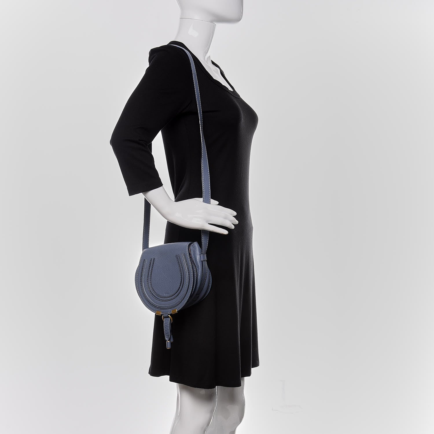 Chloe Calfskin Mini Marcie Round Crossbody Street Blue 2 of 11