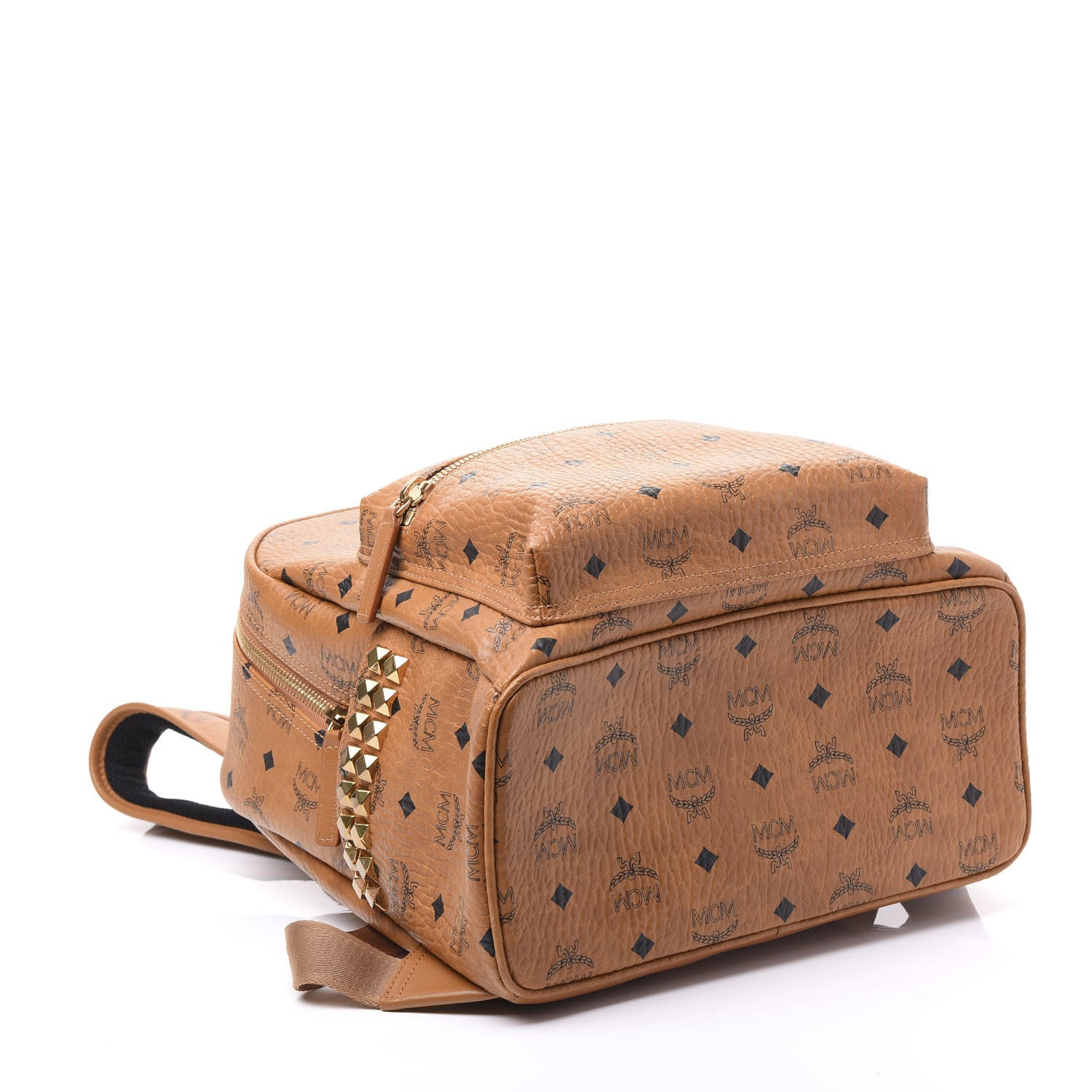 MCM Visetos Small Side Stud Stark Backpack Cognac 3 of 9