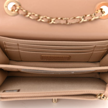 Chanel Lambskin Quilted Mini Trendy CC Wallet On Chain WOC Beige 4 of 10