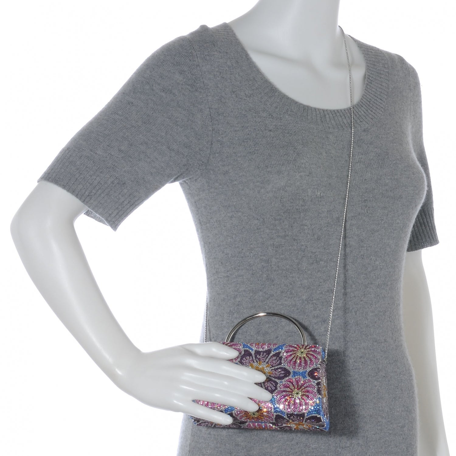 Judith Leiber Crystal Floral Evening Clutch Bag 2 of 7
