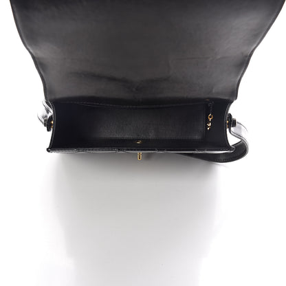 Chanel Glazed Calfskin Stitched Shoulder Flap Bag Black 5 of 13