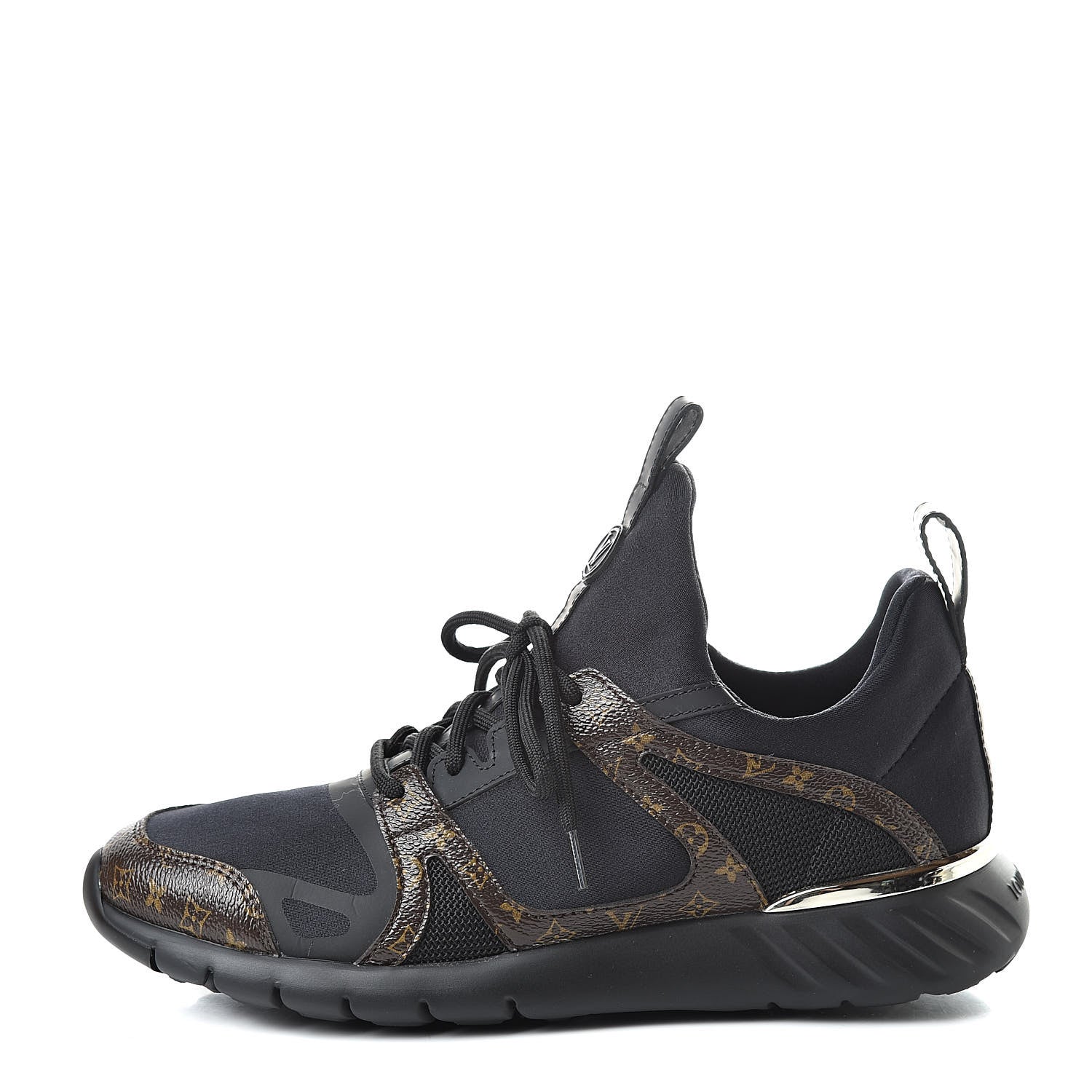 Louis Vuitton Technical Nylon Monogram Rubber Aftergame Sneakers 38 Black 1 of 9
