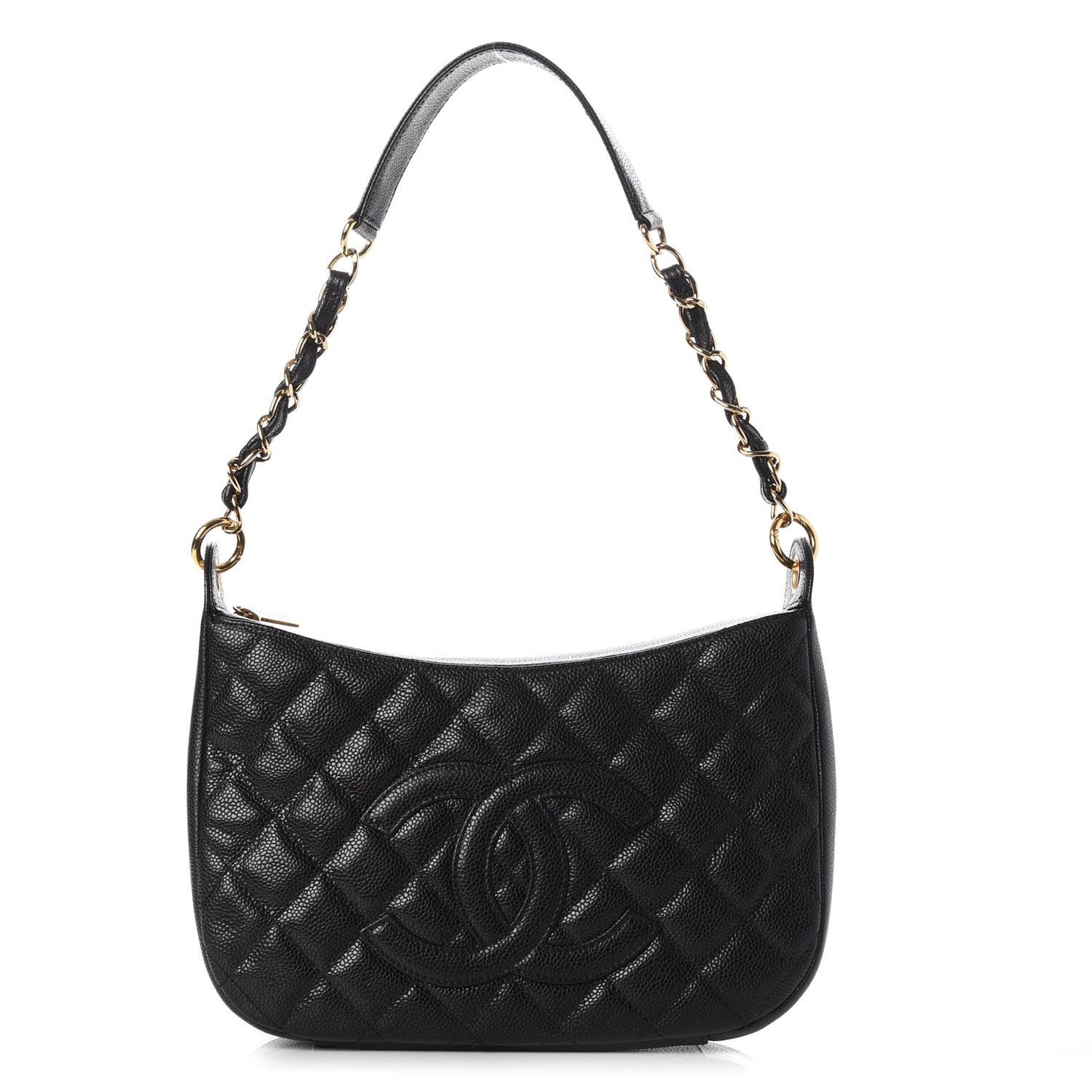 Caviar Quilted Hobo Black