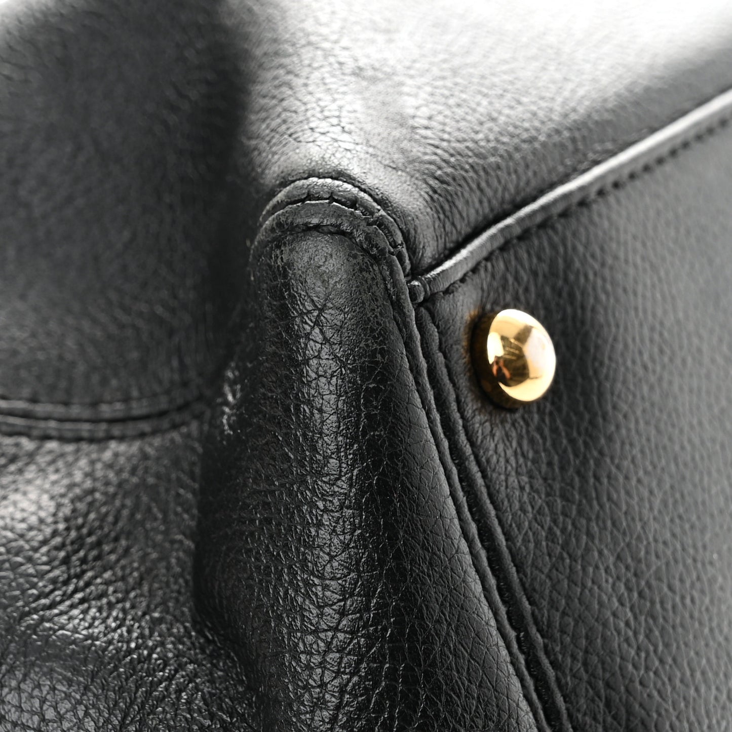 Calfskin Cerf Executive Shopper Tote Black
