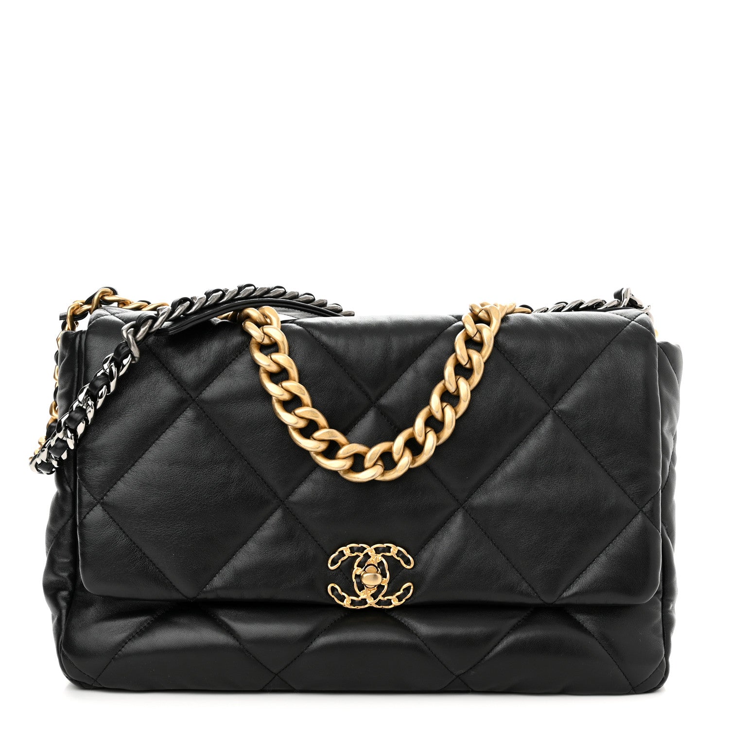Chanel Lambskin Quilted Maxi Chanel 19 Flap Black 1 of 10