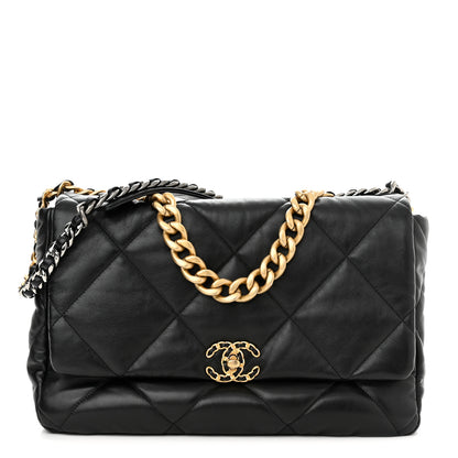 Chanel Lambskin Quilted Maxi Chanel 19 Flap Black 1 of 10