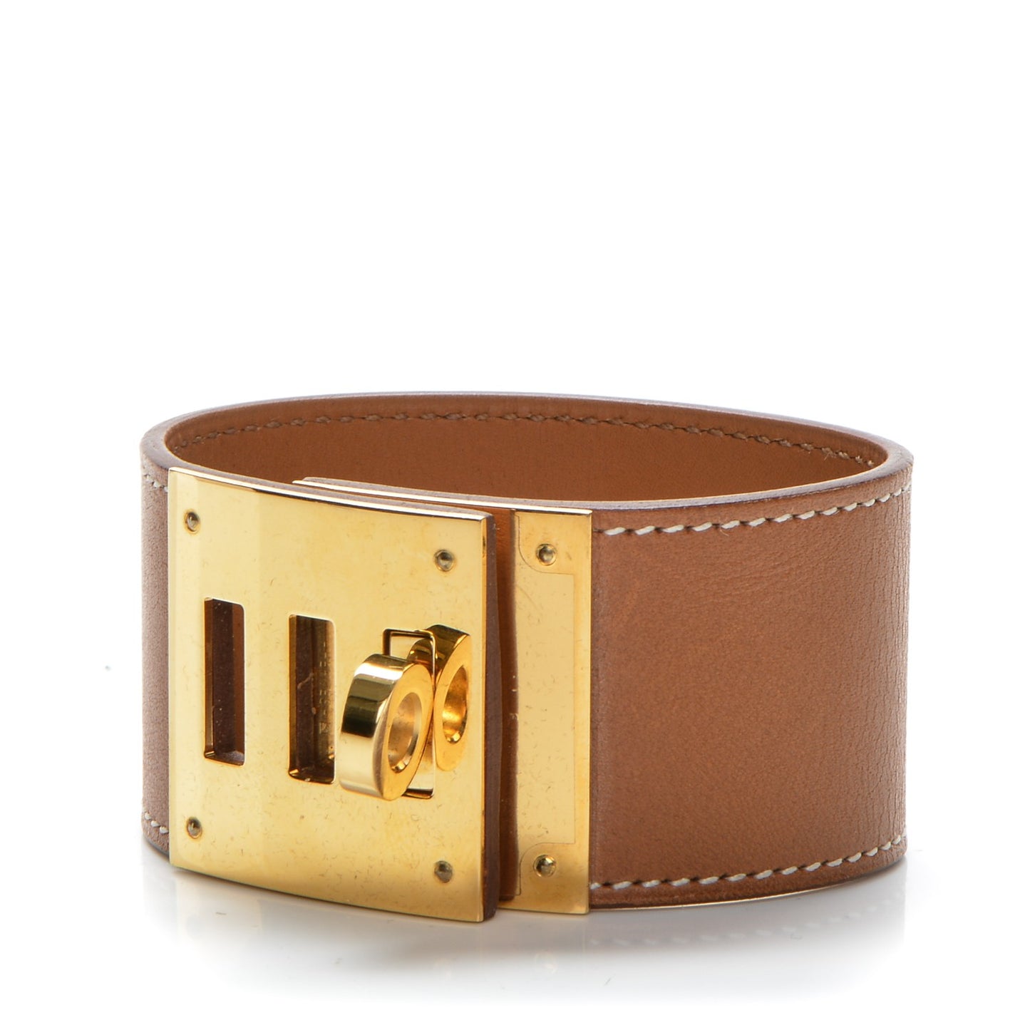 Natural Barenia Kelly Dog Cuff Fauve