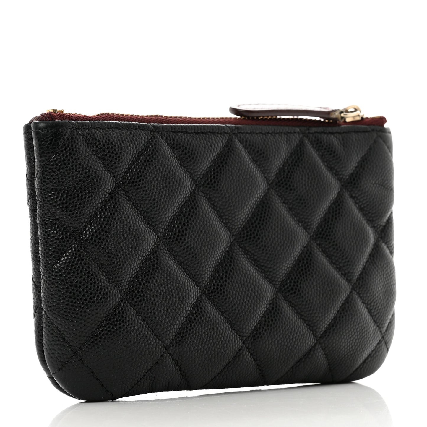 Caviar Quilted Small Cosmetic Case Black