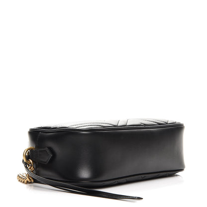 Gucci Calfskin Matelasse Small GG Marmont Chain Shoulder Bag Black 4 of 7