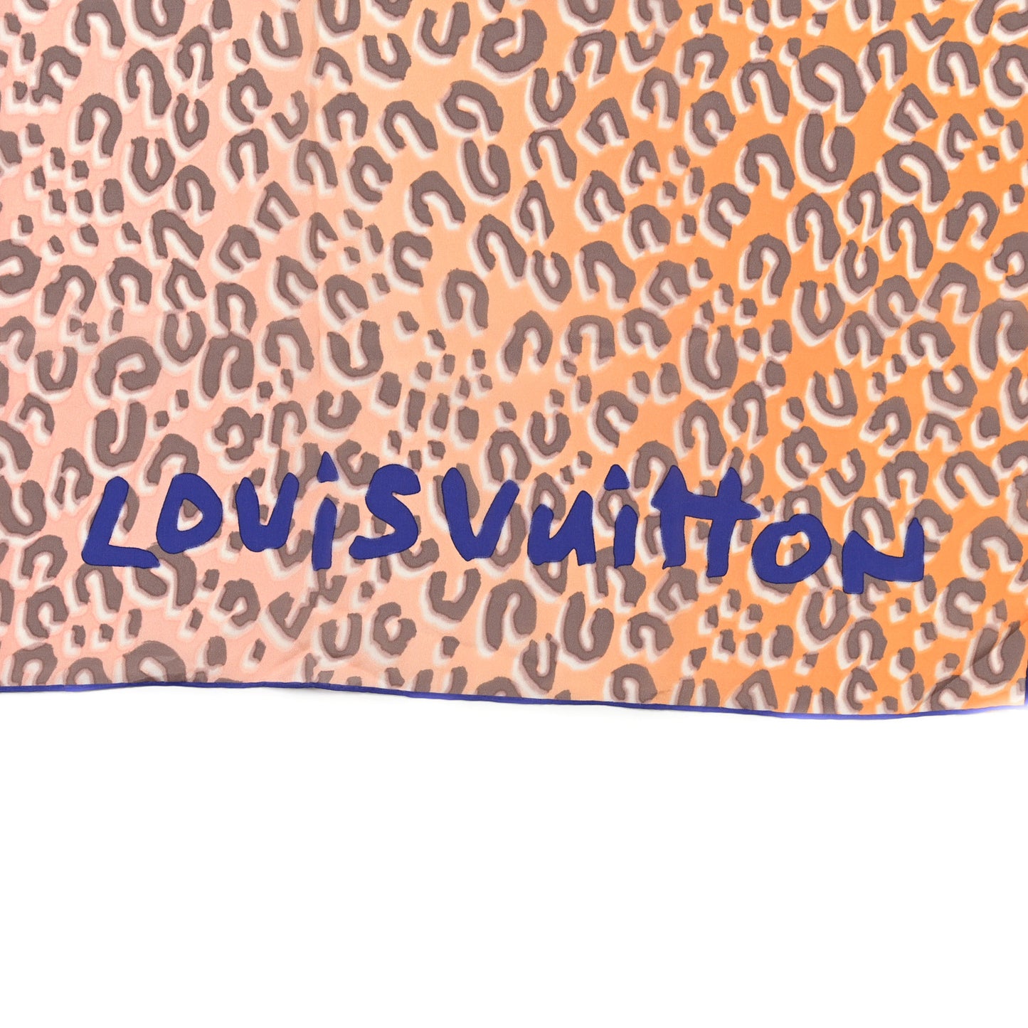 Silk Leopard Scarf Orange Pink