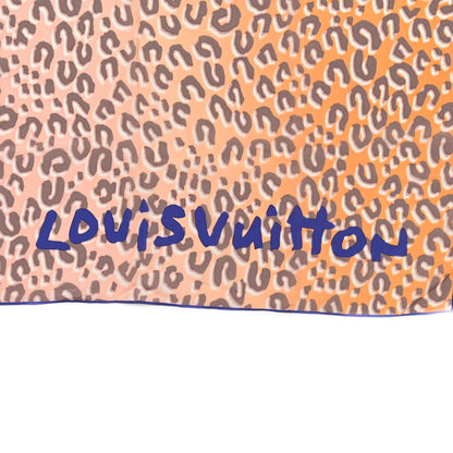 Louis Vuitton Silk Leopard Scarf Orange Pink 2 of 3