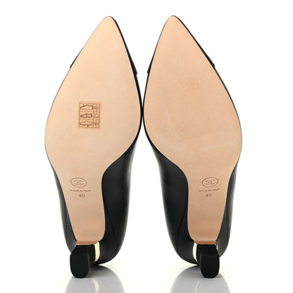 Chanel Goatskin Grosgrain Cap Toe CC Pumps 40 Black 4 of 4