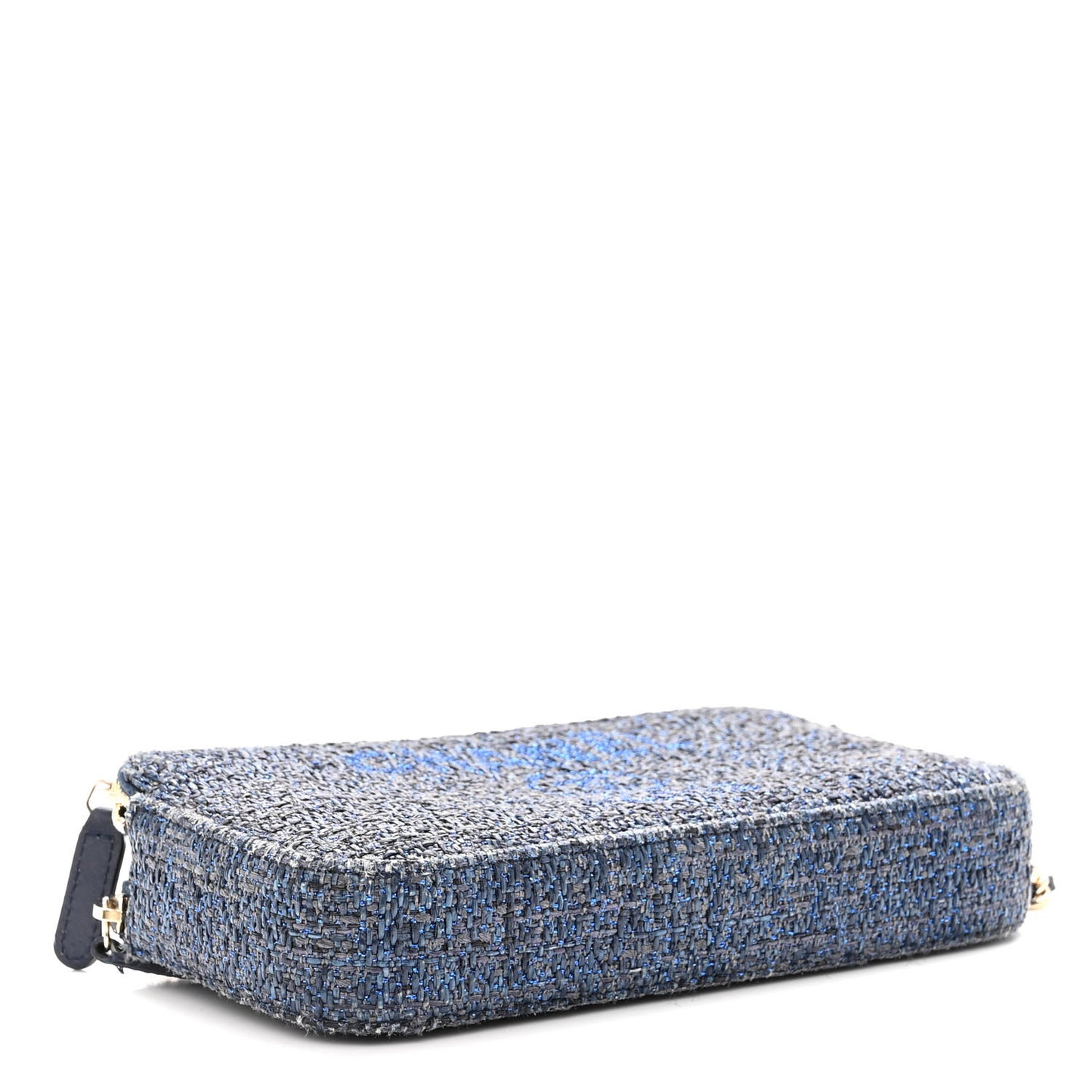 Canvas Small Deauville Clutch With Chain Blue