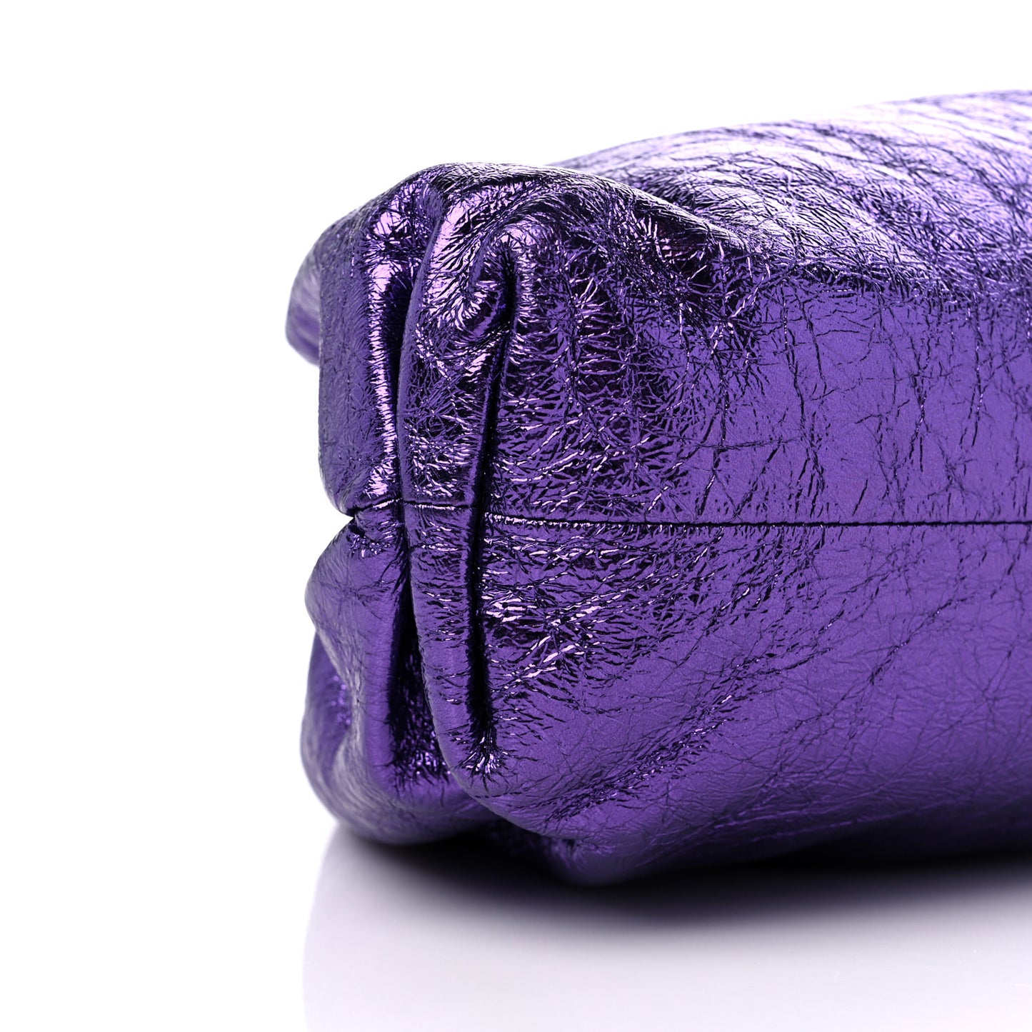 Metallic Crinkled Lambskin The Pouch Viola