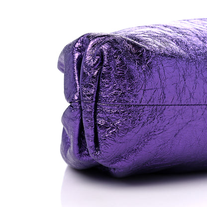 Bottega Veneta Metallic Crinkled Lambskin The Pouch Viola 8 of 9