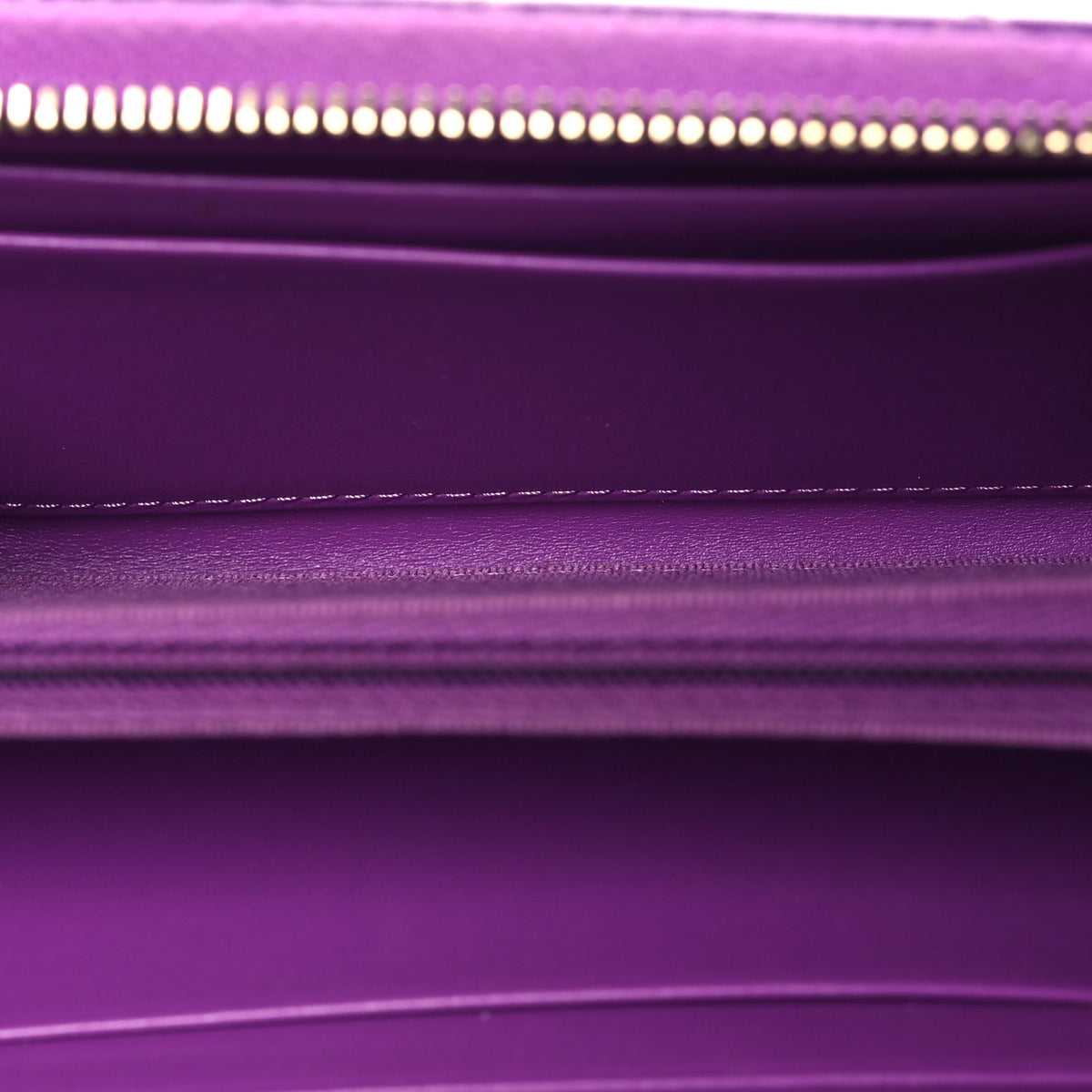 Caviar Quilted Large Gusset Zip Around Wallet Purple