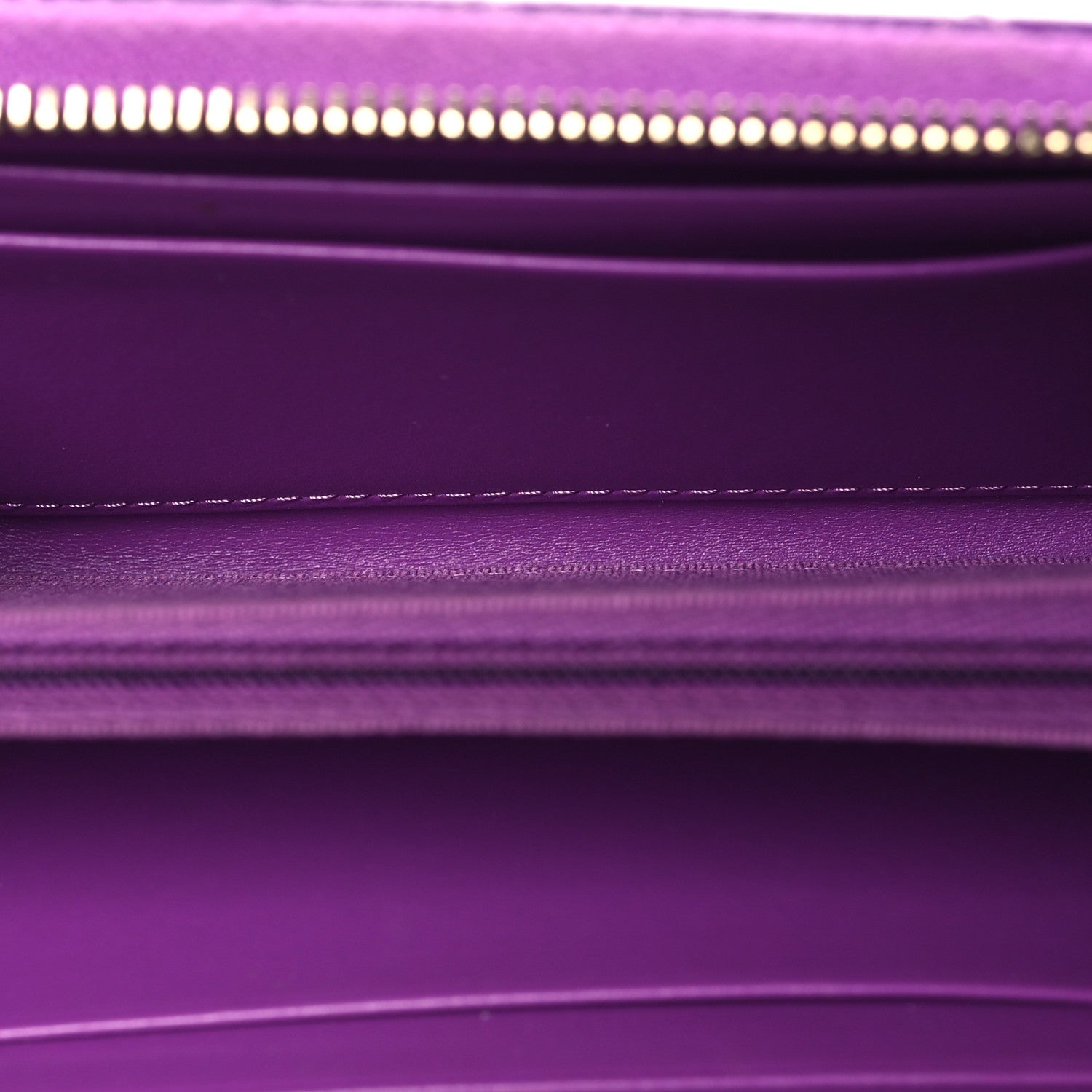 Chanel Caviar Quilted Large Gusset Zip Around Wallet Purple 5 of 9