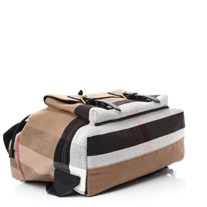 Burberry Canvas Mega Check Small Brookdale Backpack Black 4 of 11