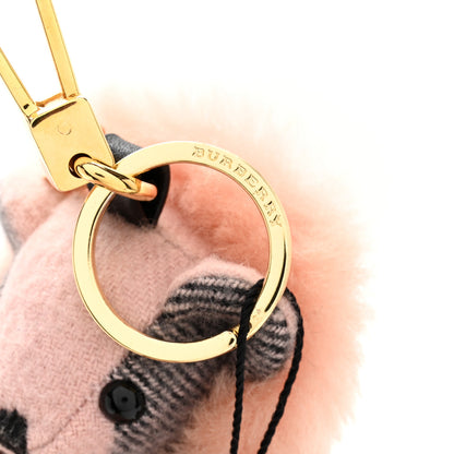 Burberry Cashmere P Jac Thomas Teddy Bear Keychain Charm Ash Rose 3 of 4