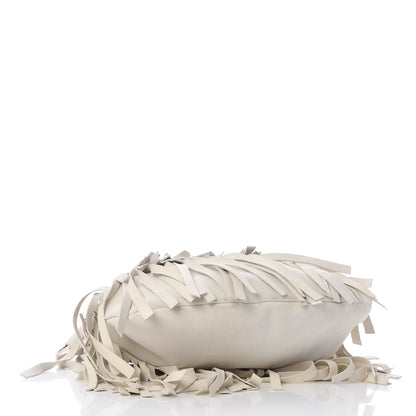 Saint Laurent Suede Boheme Fringe Hobo White 4 of 9