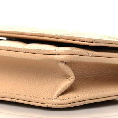 Chanel Caviar Quilted Wallet On Chain WOC Beige 9 of 11