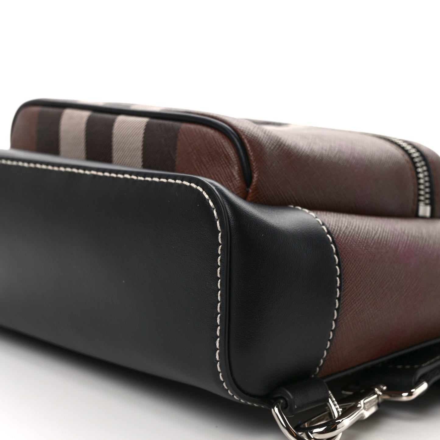 E-Canvas Check Sling Backpack Dark Birch Brown