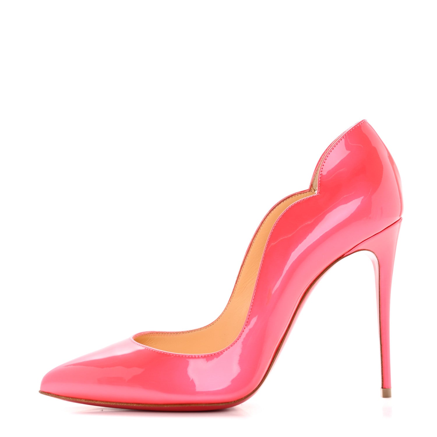 CHRISTIAN LOUBOUTIN Metallic Patent Fluo Hot Chick 100 Pumps in the color Florida by FASHIONPHILE