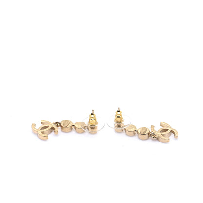 Chanel Crystal CC Drop Earrings Gold 4 of 6