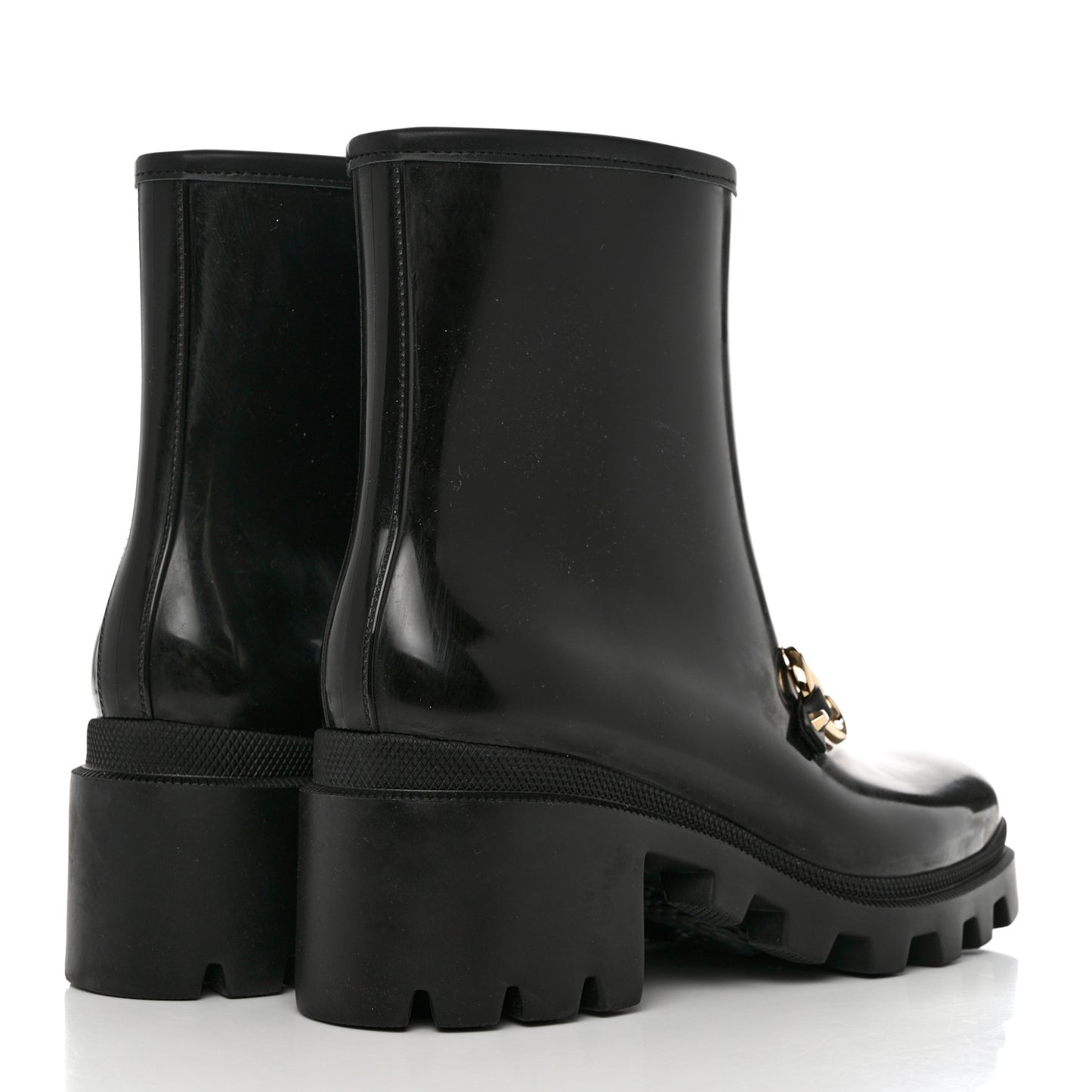 Rubber Womens Horsebit Ankle Boots 39 Black
