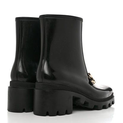 Gucci Rubber Womens Horsebit Ankle Boots 39 Black 4 of 9