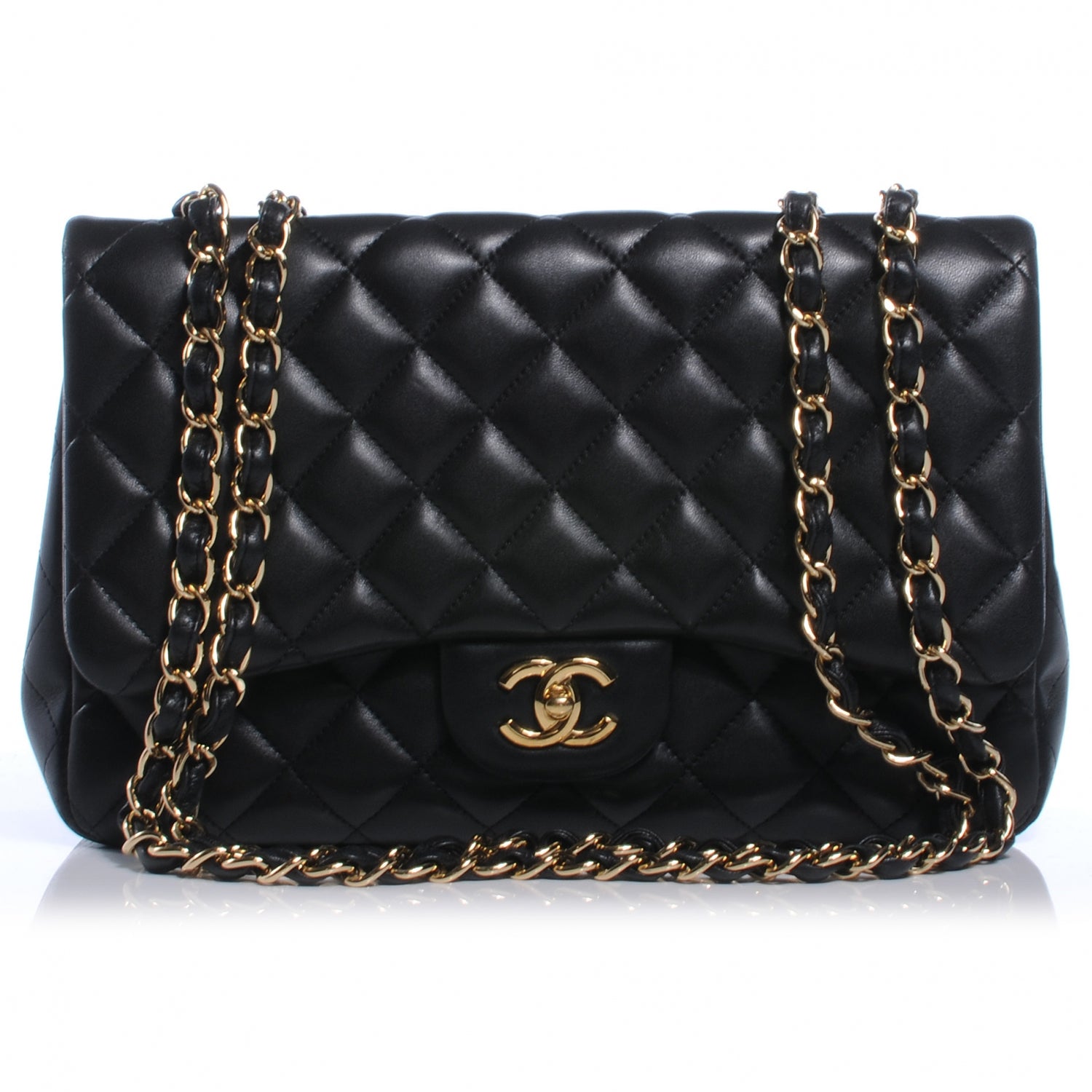 Chanel Lambskin Jumbo Single Flap Black 1 of 7