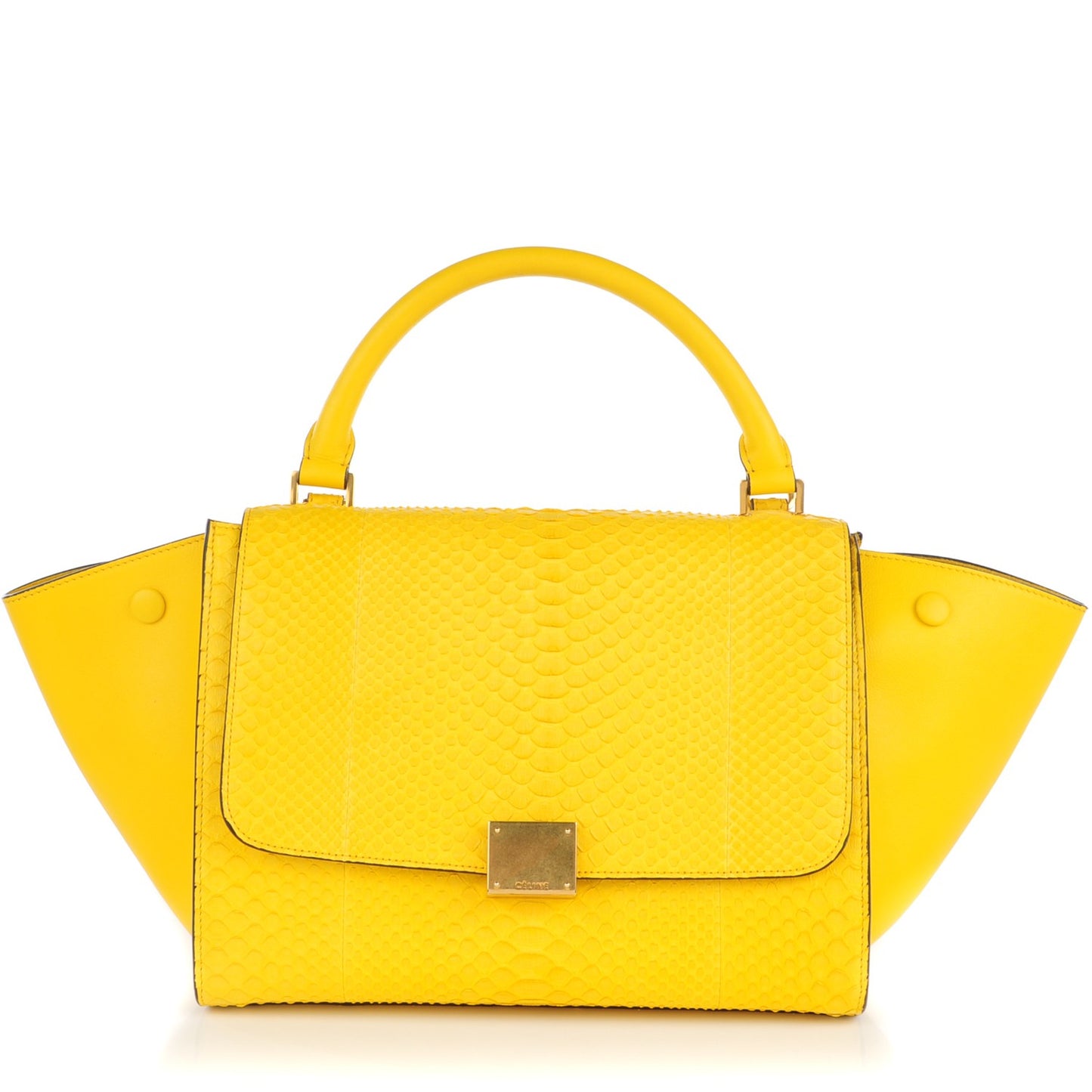 Python Calfskin Small Trapeze Mimosa