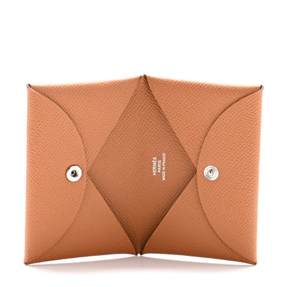 Hermes Epsom Calvi Card Case Gold 5 of 8