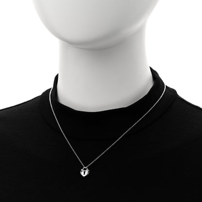 Tiffany Sterling Silver Heart Lock Pendant Link Necklace 2 of 6