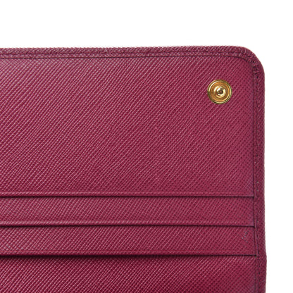 Prada Saffiano Metal Continental Flap Wallet Ametista 6 of 10
